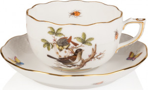 1051638 Herend Чашка чайная с блюдцем 200мл "Ротшильд" Фарфор