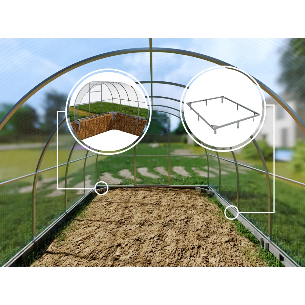 Santreyd Фундамент для теплицы 4x3 м с усиленной стальной конструкцией 89351751 STLM-0959372