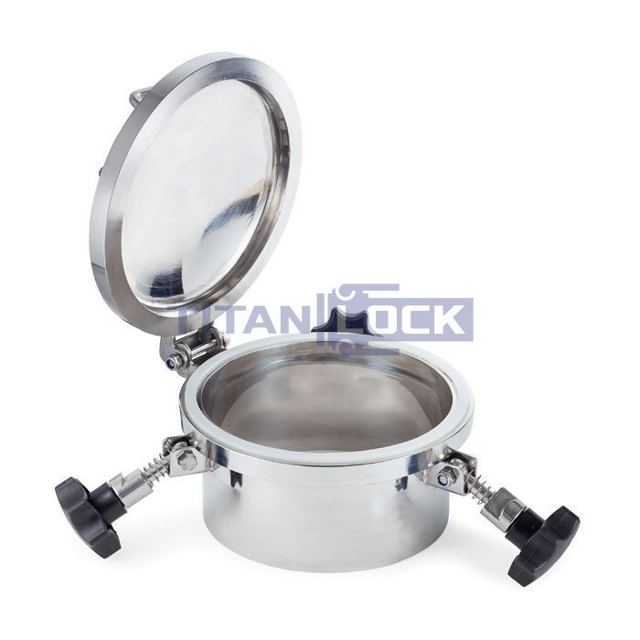 Люк круглый под давление нержавеющий DN200, пласт.ручки, TLTK200SHP TITAN LOCK  - Вид №3