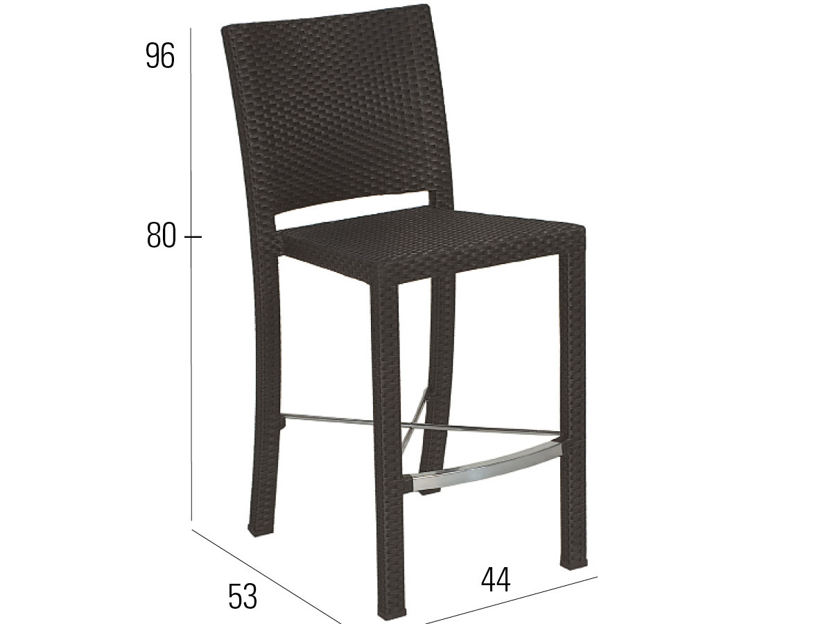 98.00.0719 Барный набор Bellini mocca 10 шт. - в том числе 4 барных стула Bellini mocca, 4 подушки сиденья Classic Ecru, 1 барная стойка со стеклянной столешницей Bellini mocca Mbm  - Вид №2