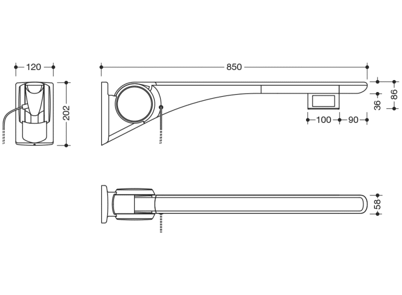 802.50.42760 Базовая складная опорная рейка HEWI Stützen  - Вид №4