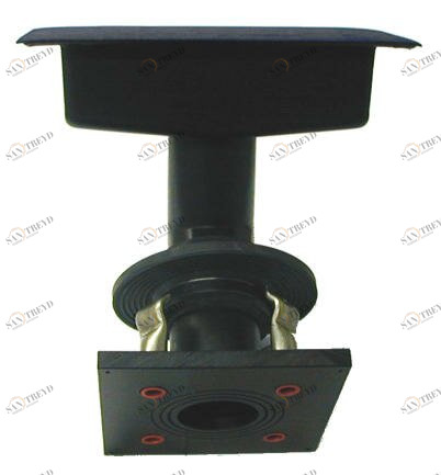 SANIT 71220250000 Канал слив ПЭ, под углом 45 °, односторонний фланец, муфта анкеры из нержавеющей стали V4A 