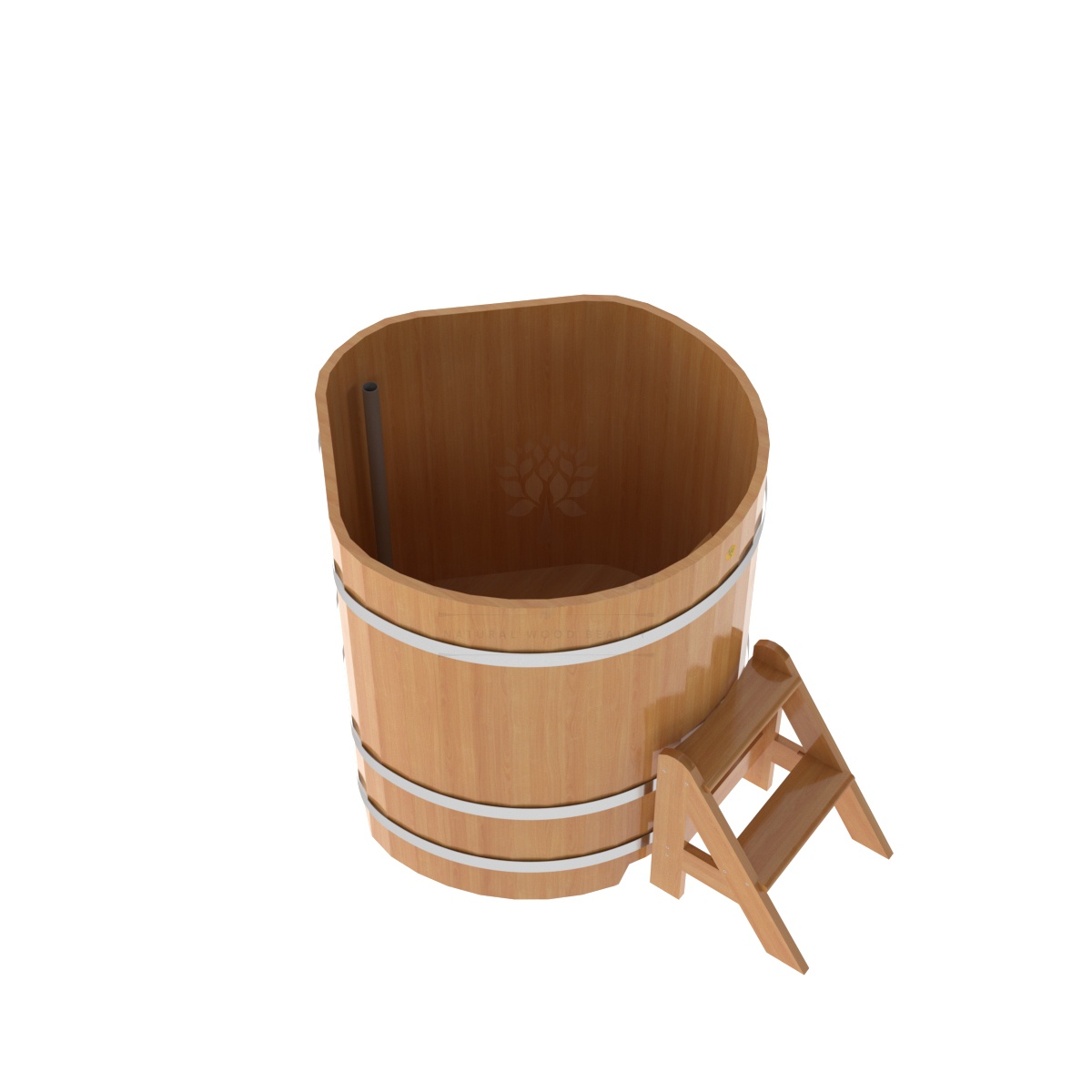 1223 Купель угловая из лиственницы 1,03х1,03х1,1 натуральная премиум Alyarus  - Вид №1