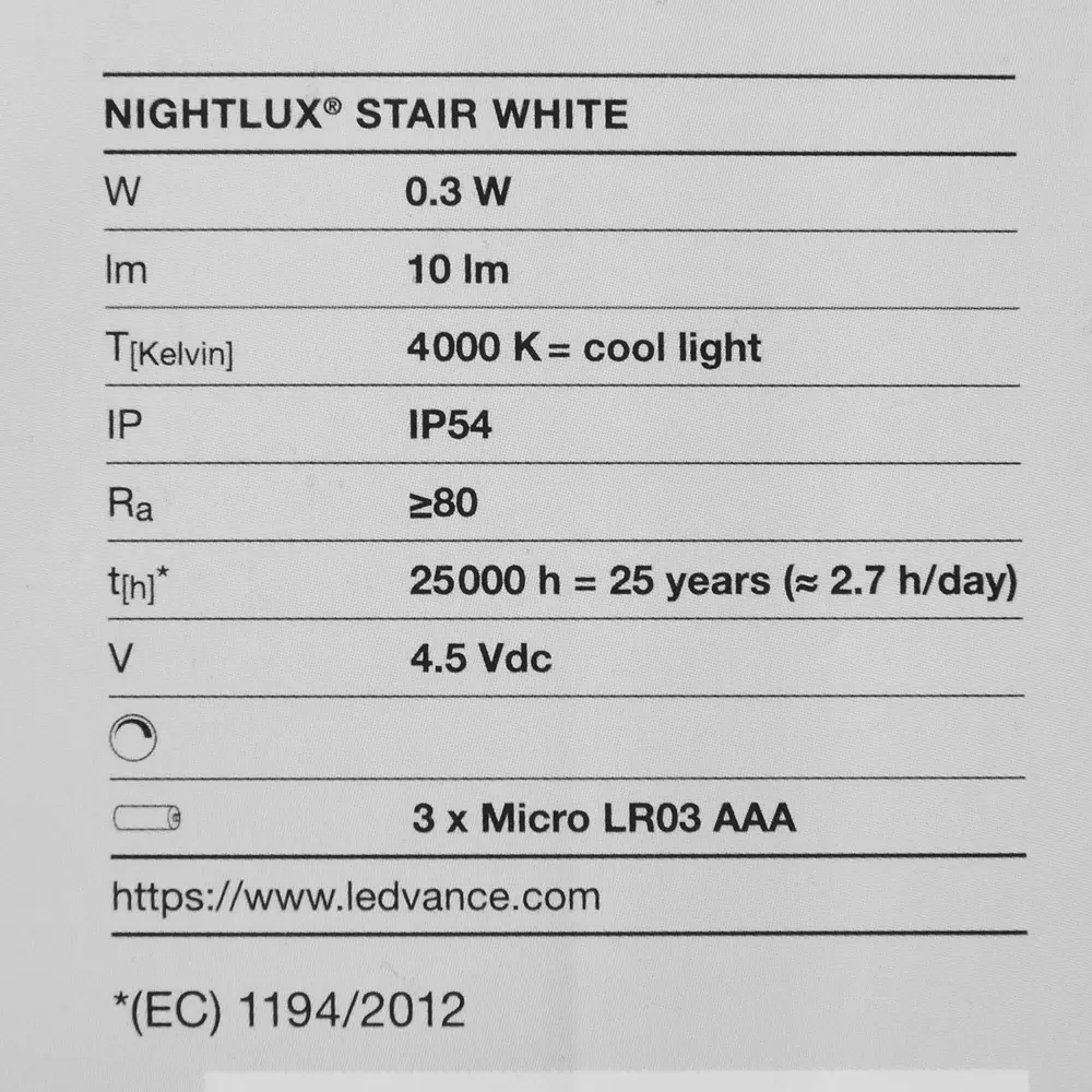 Светильник светодиодный Ledvance Nightlux Stair с датчиком света и движения, на батарейках, цвет белый STLM-2005072 - Вид №5