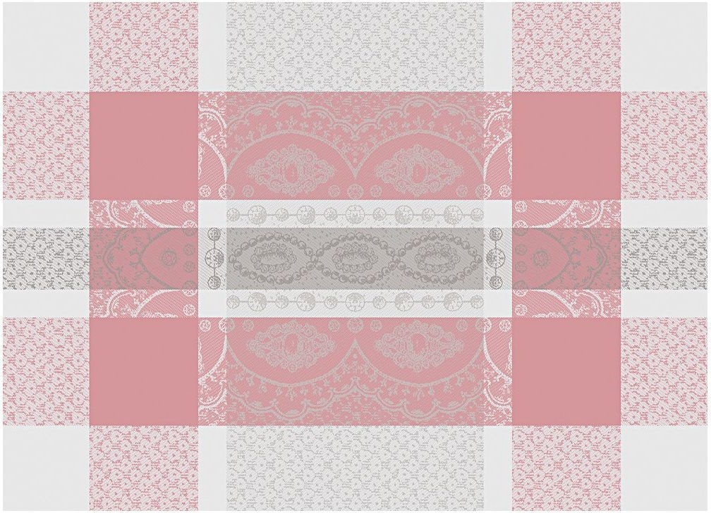 10579034 Garnier-Thiebaut Набор из 4 салфеток сервировочных 54х39см "Матильда" (розовый) Ткань 