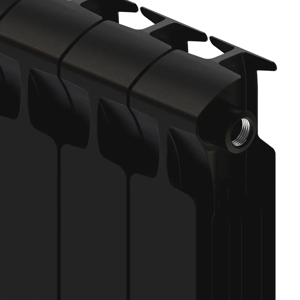 Радиатор секционный Rifar Monolit M50012RAL9005 500/100 12 секций боковое подключение биметалл черный 82560799 STLM-2130094 - Вид №3