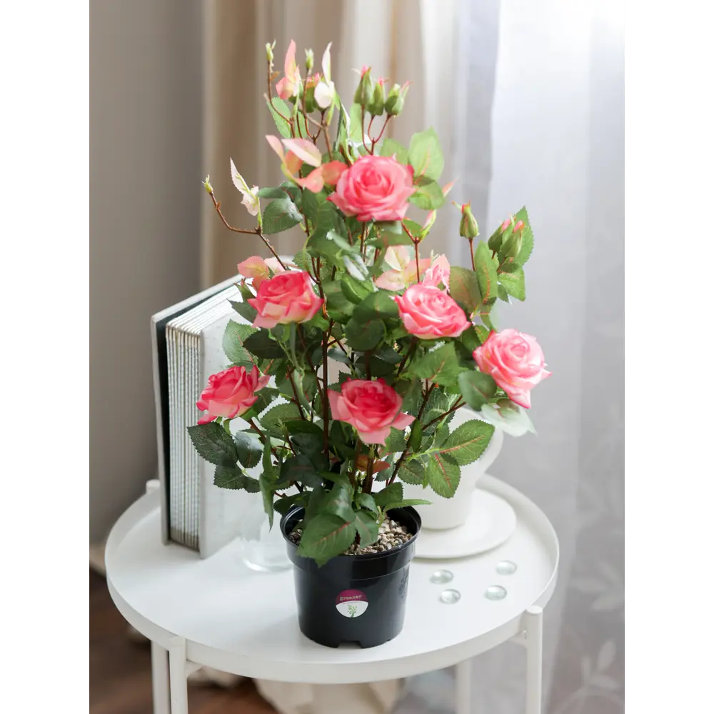 89356244 Искусственное растение в горшке роза Салем h50 см цвет розовый STLM-0966198 Santreyd  - Вид №5