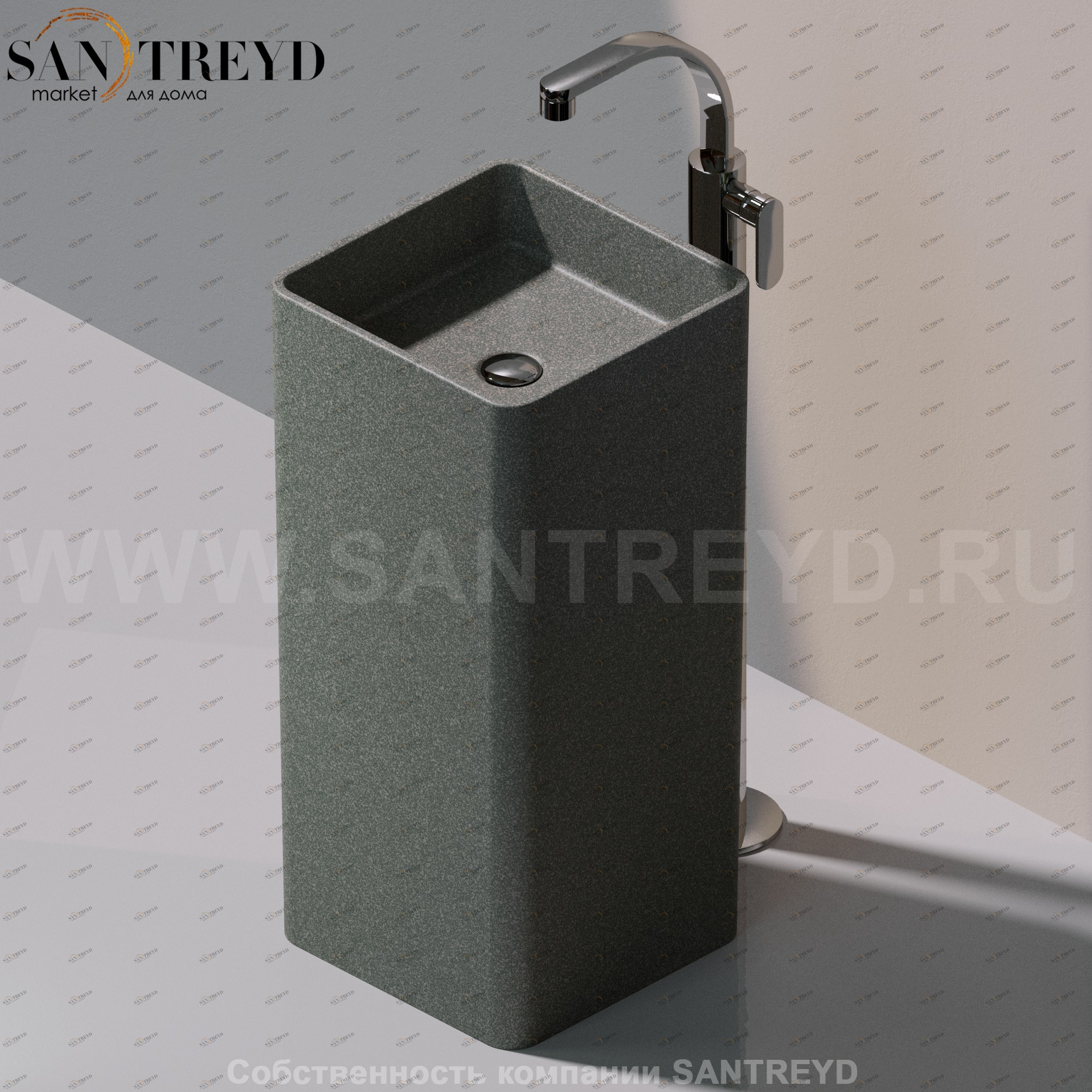 MW40C7037 Напольная раковина стоящая квадратная Ceramica Flaminia Mono