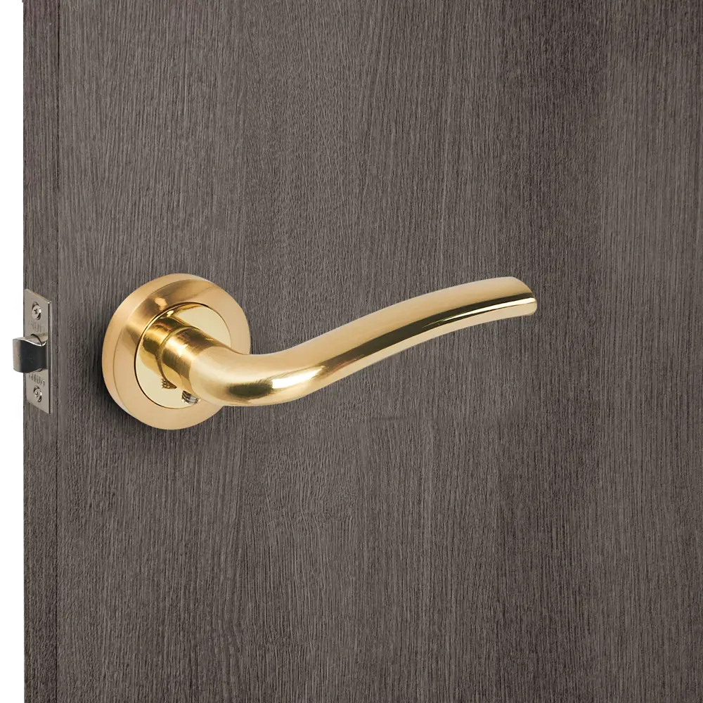 Дверные ручки Punto Real без запирания цвет матовое золото STLM-2125578 - Вид №5