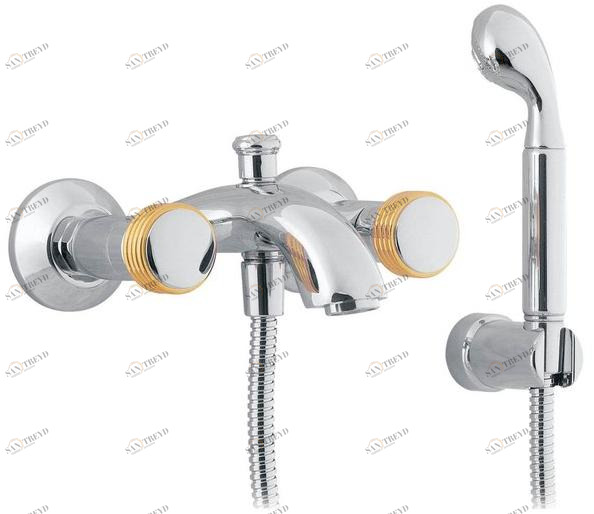 rvb Смеситель для ванны настенный с ручным душем на 2 отверстия Amboise 4034.--.67