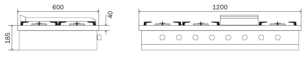 Газовая плита из нержавеющей стали Ilve Professional Plus ARCH-00098084 - Вид №2