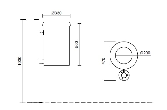 Наружная стальная стойка для мусора Studio Città BASIC ARCH-00079227 - Вид №2
