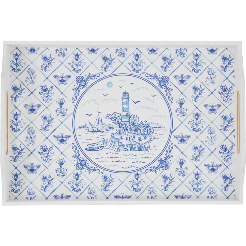 Поднос прямоугольный Морена 41x28 см фанера цвет белый 82853279 STLM-2023070 Santreyd  - Вид №2