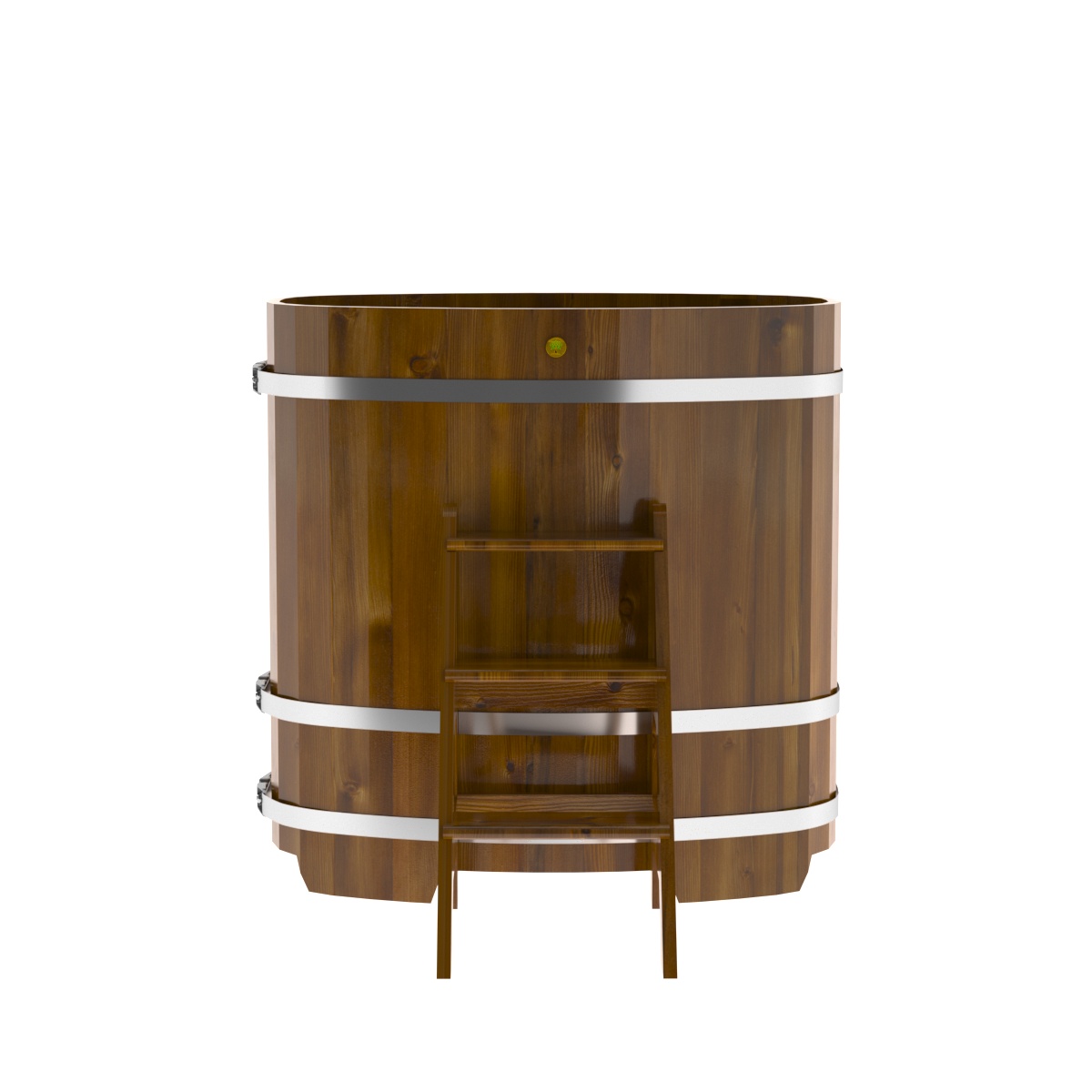 2261 Купель овальная из лиственницы Рустик 0,76х1,16х1,2 морёная Alyarus  - Вид №4