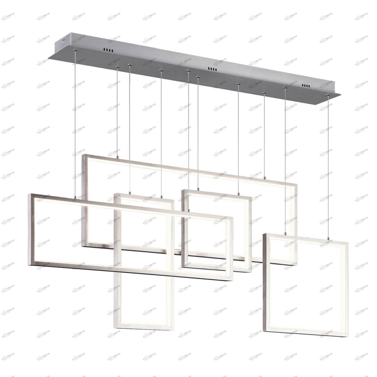Подвесной светильник прямоугольный серебристый Eurosvet 90178/5 EUROSVET ДИЗАЙНЕРСКИЕ, DIRECT 00-3890059 Серебро 