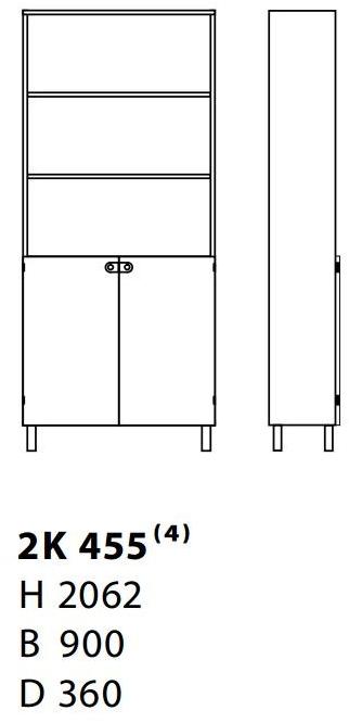Karl Andersson Книжный шкаф / буфет из шпонированной древесины 2k 2k455  - Вид №2