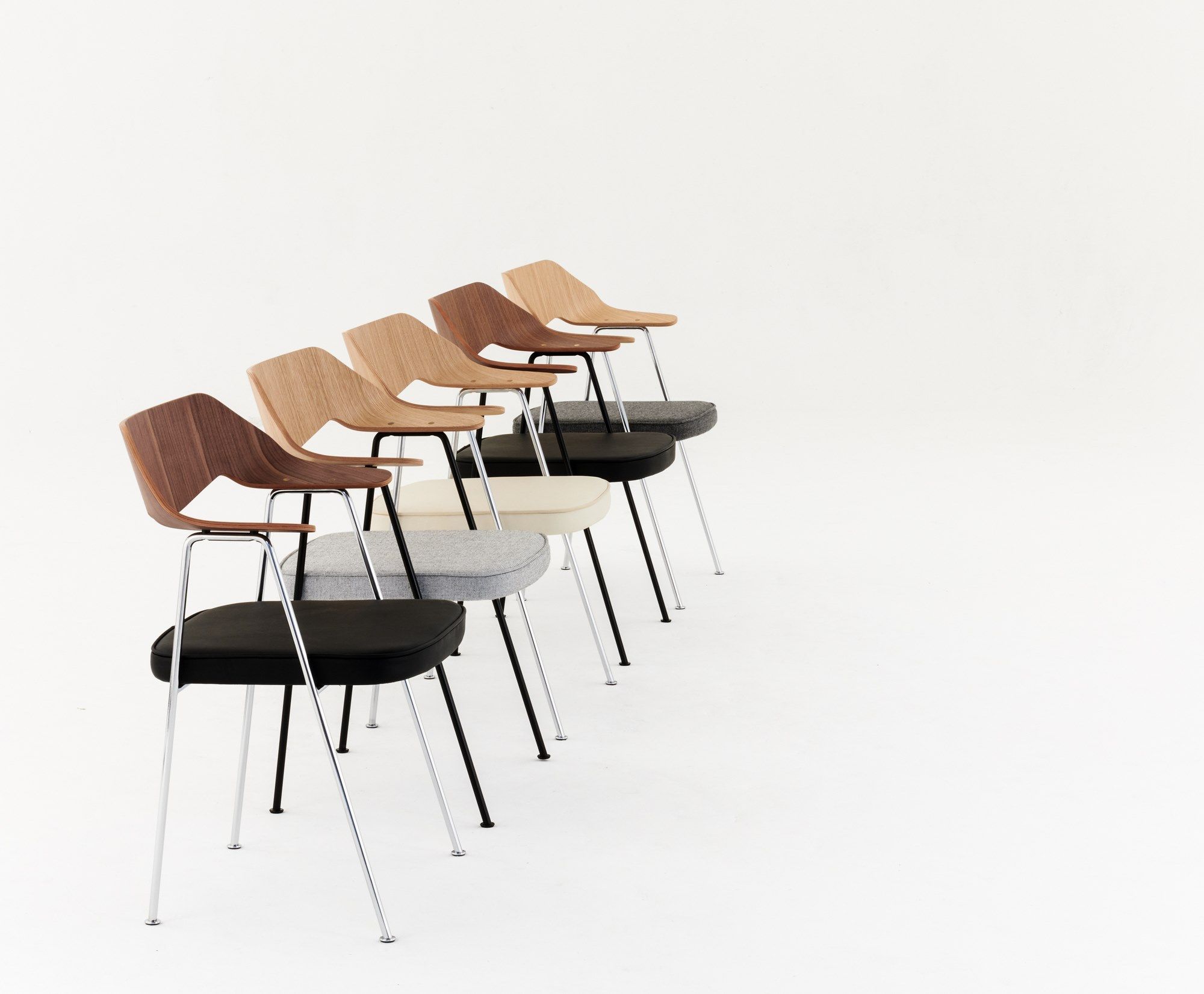 Стул с подлокотниками из кожи и шпона Case 675 ARCH-00046033 - Вид №13