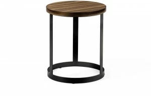 Former In Italia Круглый журнальный столик из орехового дерева на основе окрашенного металла Dcv