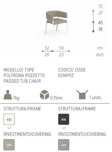 Talenti Садовый стул из мягкой ткани с подлокотниками Eden sun-id-1473781 - Вид №3