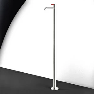 Смеситель для раковины сталь глянцевая с красной ручкой Toki Radomonte TKI7LCIL15