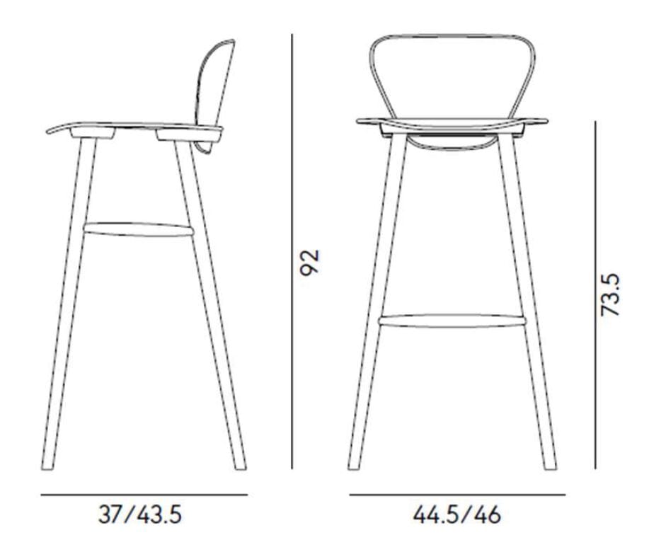 Высокий стул из ясеня с мягким сиденьем Billiani Edelweiss ARCH-00149935 - Вид №4