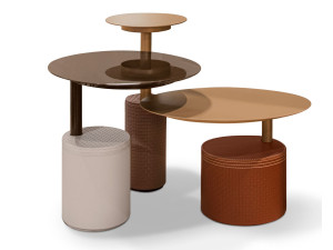 Круглый металлический журнальный столик для гостиной