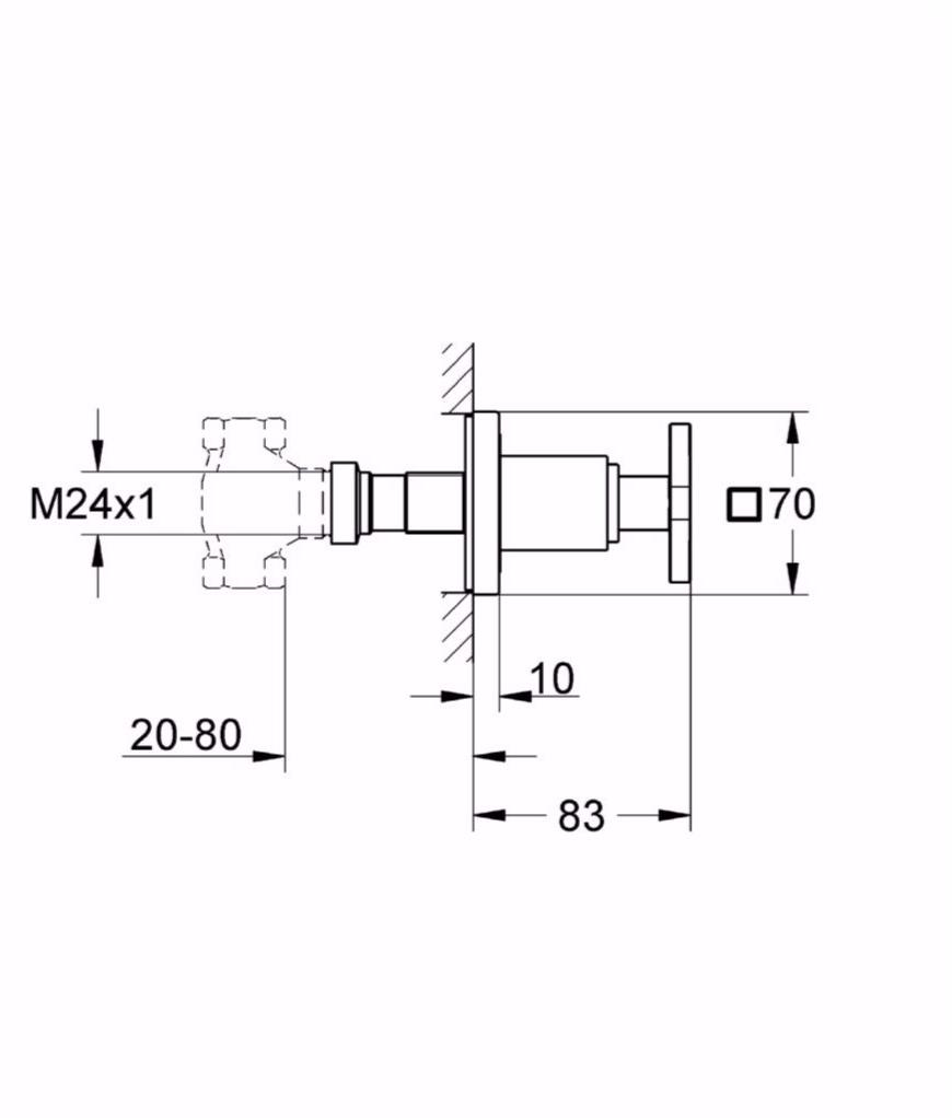 Внешняя часть вентиля GROHE Allure, хром (19334000) - Вид №1