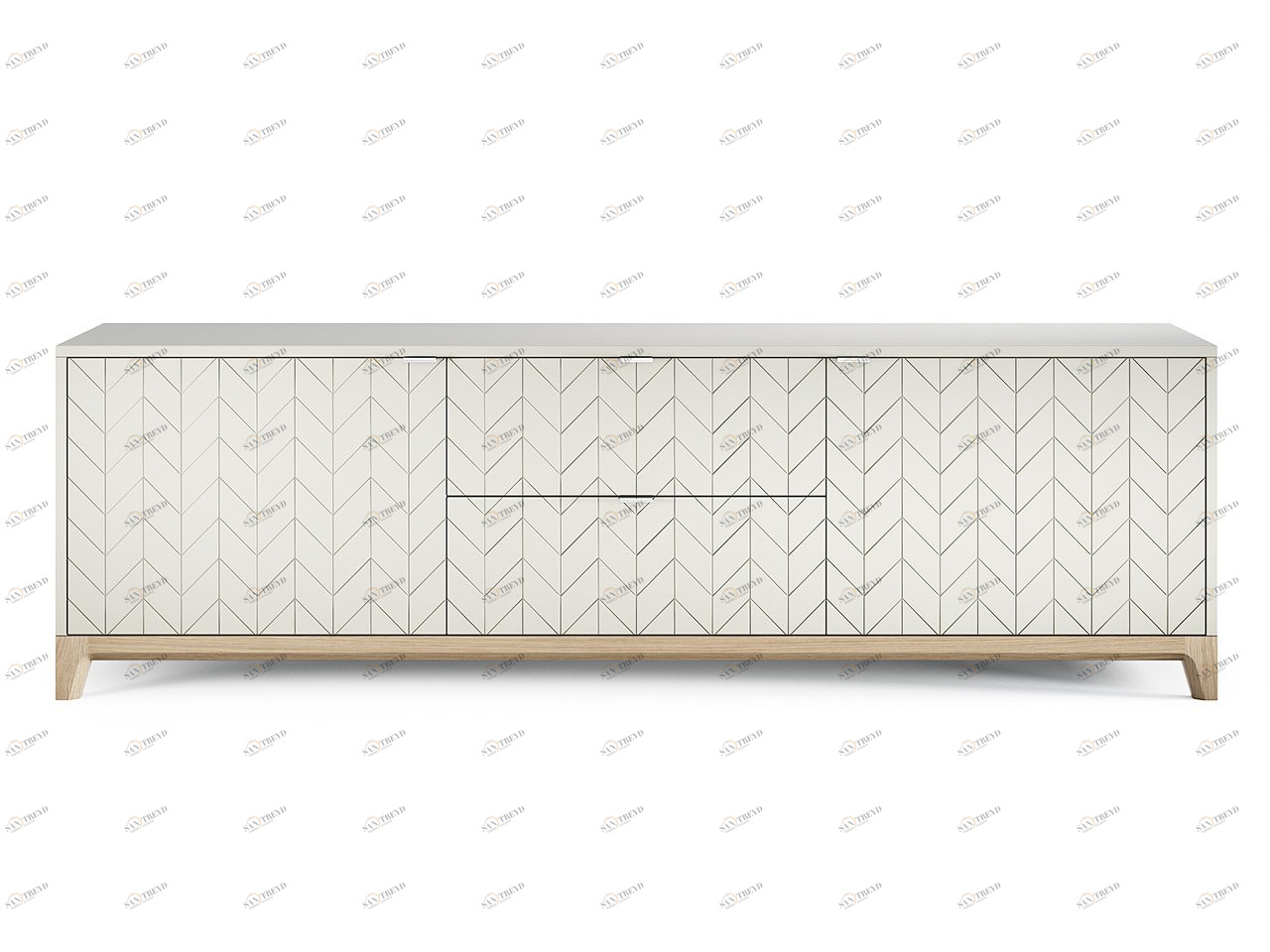 Тумба под телевизор с ящиками бело-серая Case №2 THE IDEA  210280 Белый 