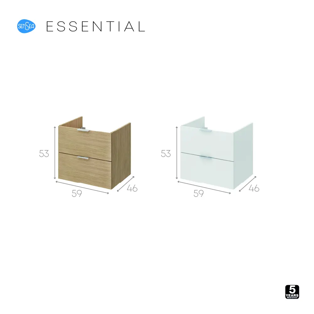 Тумба под раковину подвесная Sensea Essential 60 см цвет белый 82597801 STLM-2102299 - Вид №4