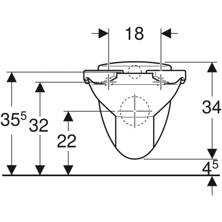 201710000 Детский подвесной унитаз Geberit Bambini, вертикальный смыв, с накладками для сиденья Geberit  - Вид №3