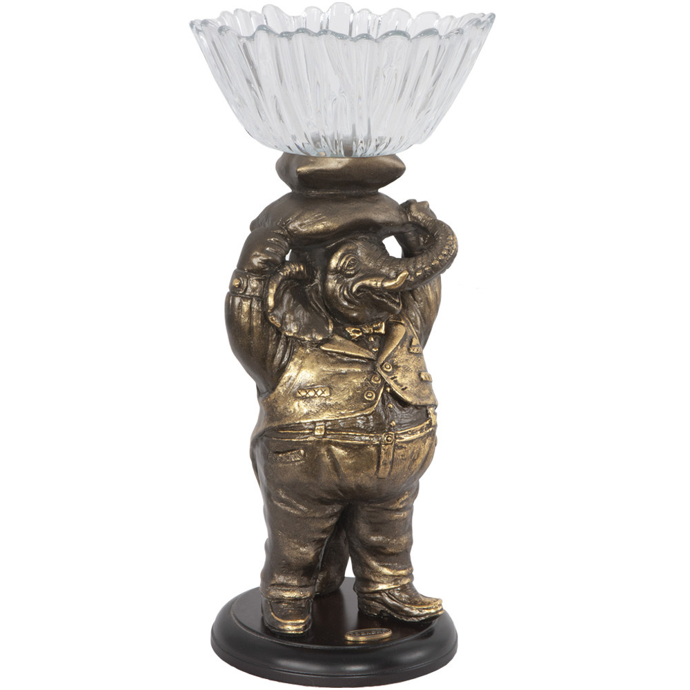 52083 BOGACHO Фруктовница-конфетница Слон Мистер Твистер Литьевой мрамор / стекло  - Вид №1