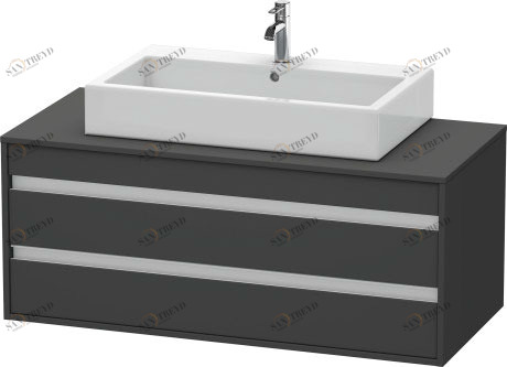 KT665604949 Тумбочка подвесная Ketho #KT6656 1200 x 550 мм Графит матовый, декор Duravit