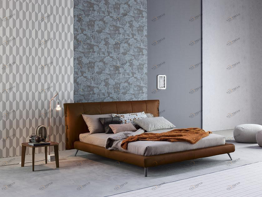 Bonaldo Двуспальная кровать с мягким изголовьем Cuff sun-id-1471221