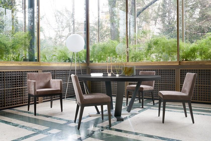 Potocco Мягкое кожаное кресло с подлокотниками Greta 695/p-695/psf - Вид №2