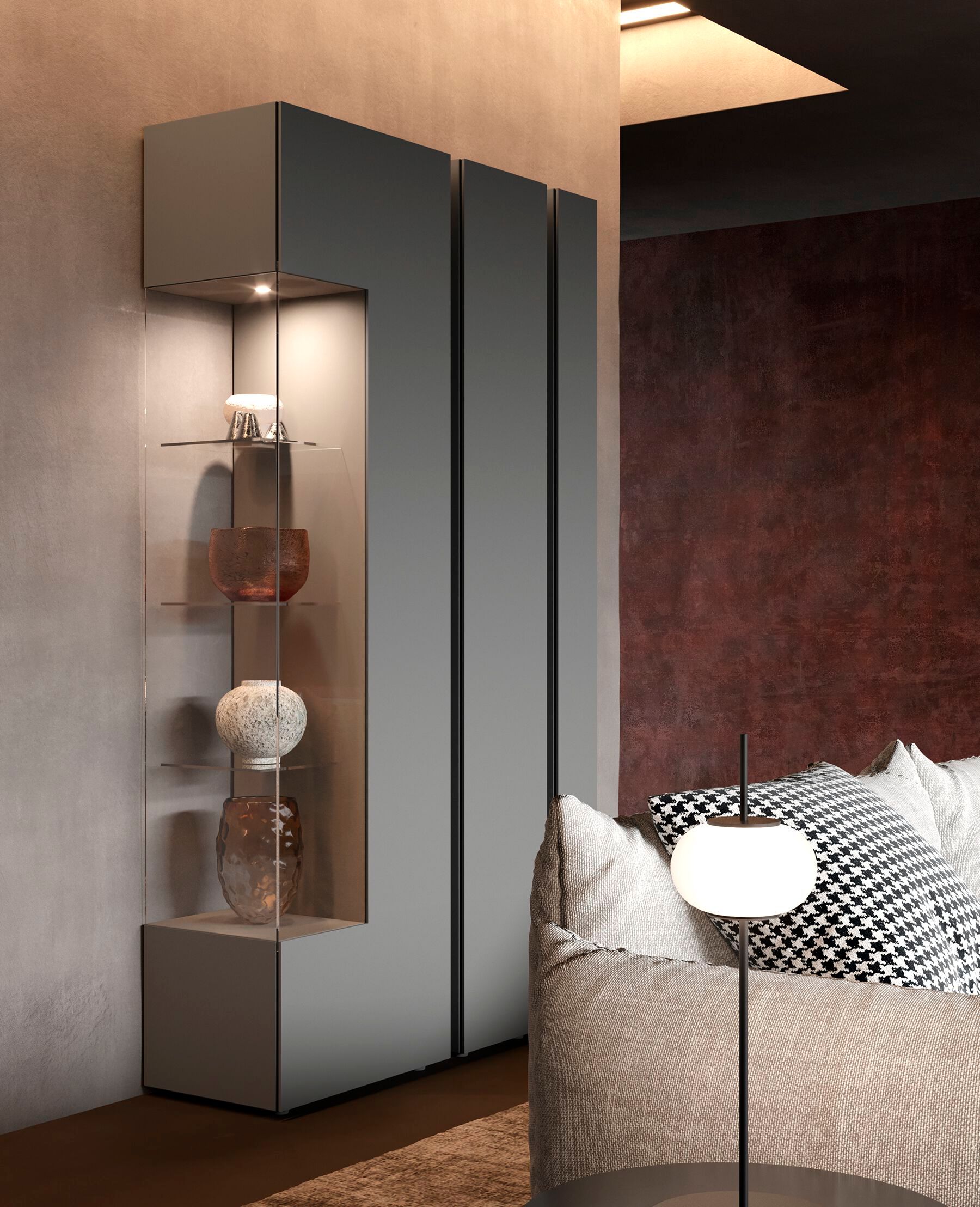 Деревянная секционная оборудованная стена Voltan барельеф ARCH-00079979 - Вид №10