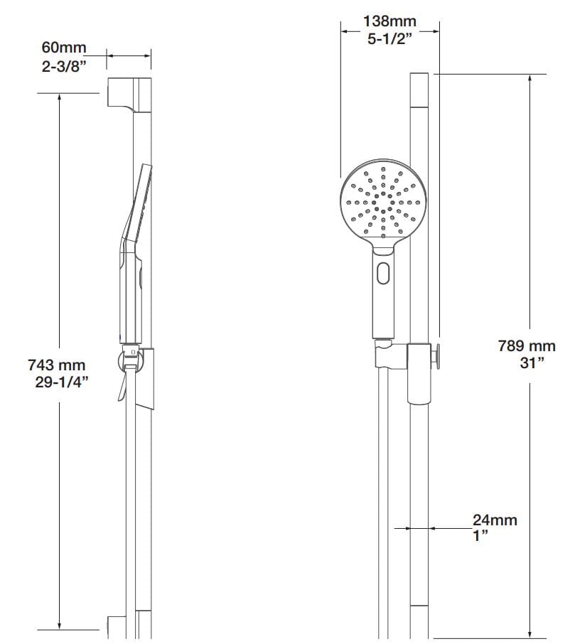 Настенная душевая колонна с ручным душем BARIL DGL-2580-53 ARCH-00108706 - Вид №2