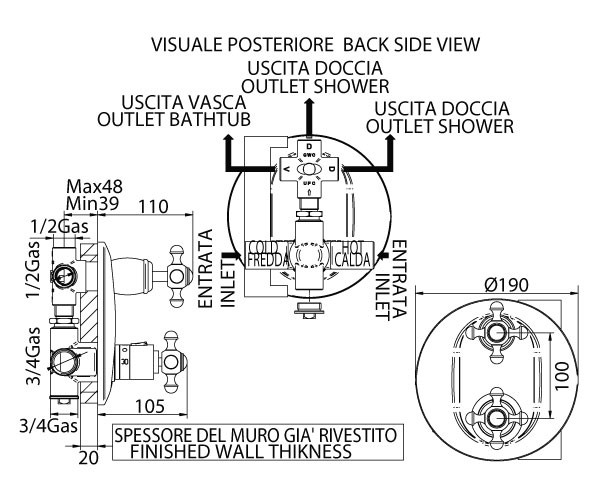 8249200006D Смеситель Bandini Classic Santreyd - Вид №1