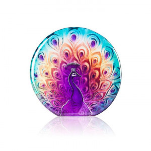 34161 Скульптура "Павлин", лиловая/жёлтая/бирюзовая, 145/145 мм. Maleras