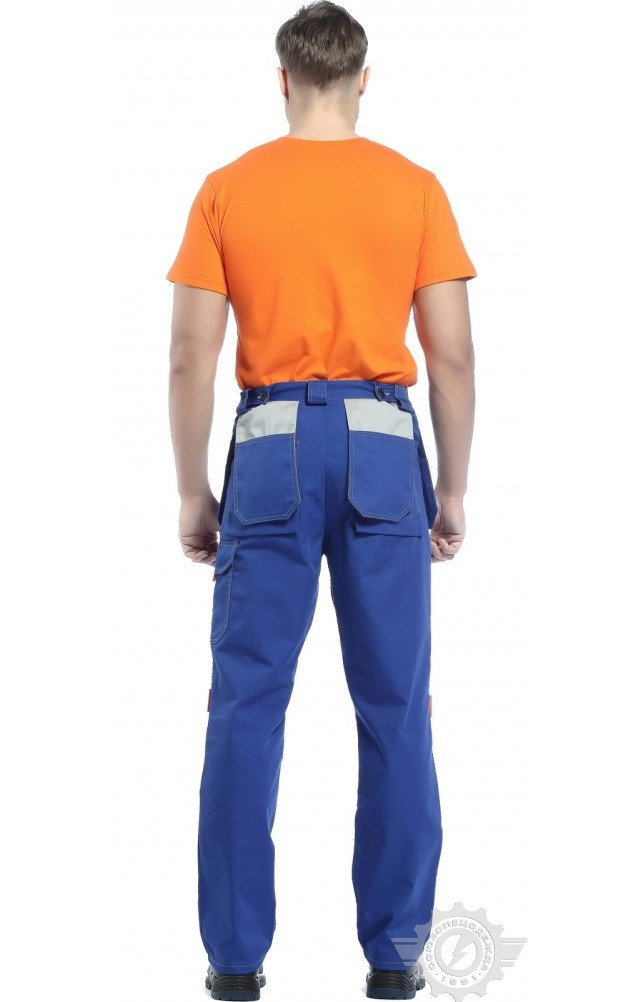 4957441 Брюки рабочие "Профессионал" василек со светло-серым  Летняя спецодежда  размер 44-46/158-164  - Вид №3