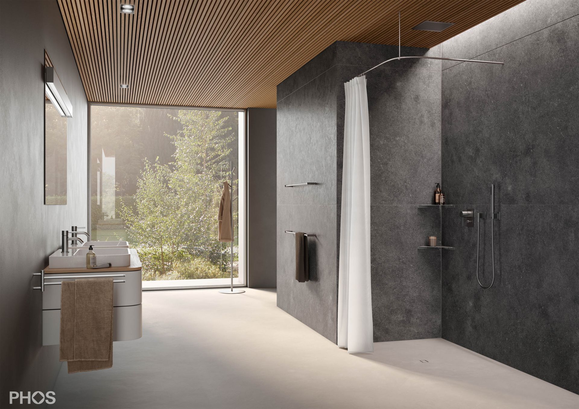 DSB300-1100 Квадрант штанги для душевой занавески с радиусом дуги 30 см, 110 x 110 см PHOS  - Вид №4