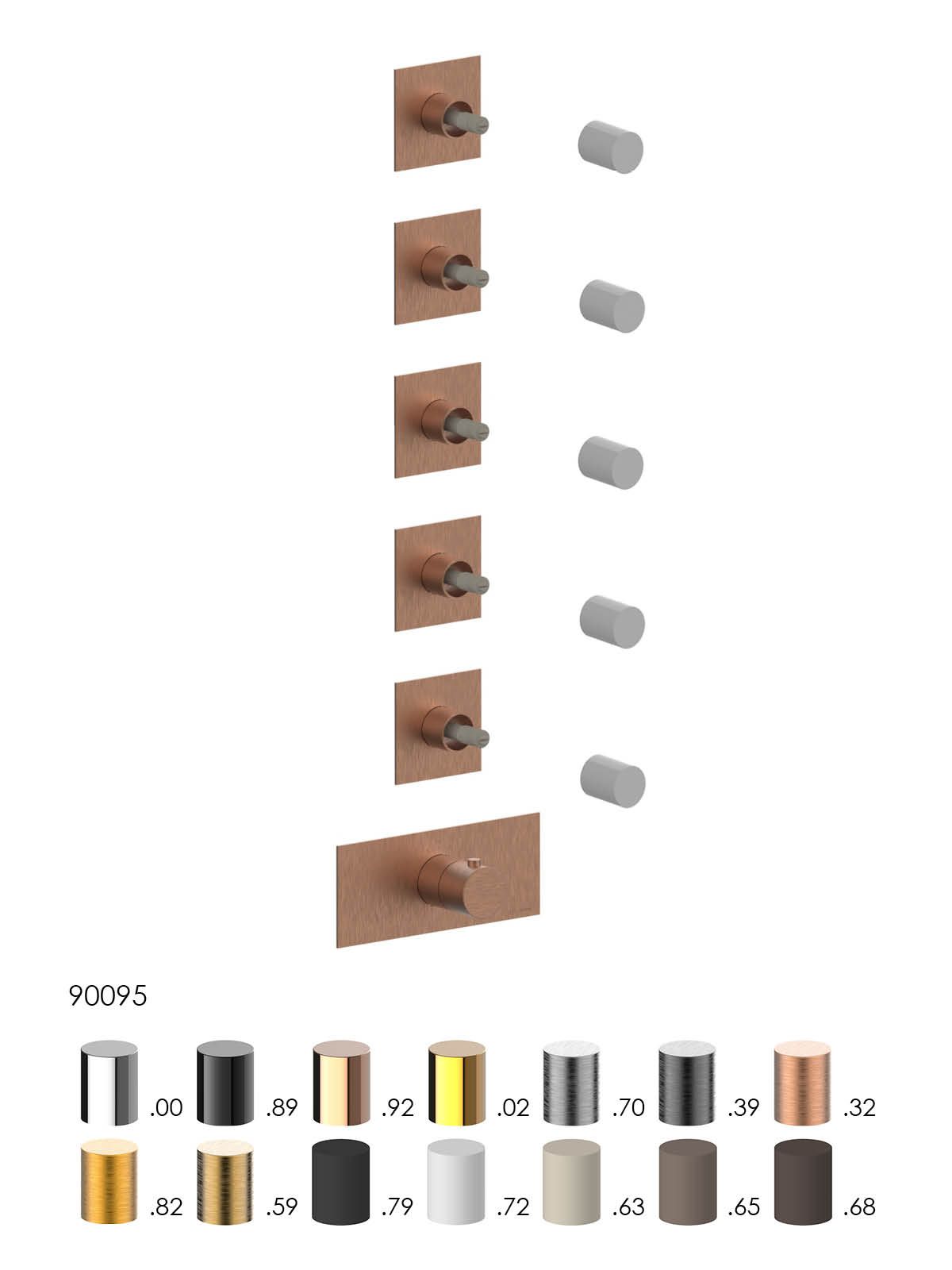 Термостатический смеситель для душа с 6 отверстиями Rubinetterie Frattini отдельная эстетика ARCH-00121846 - Вид №2