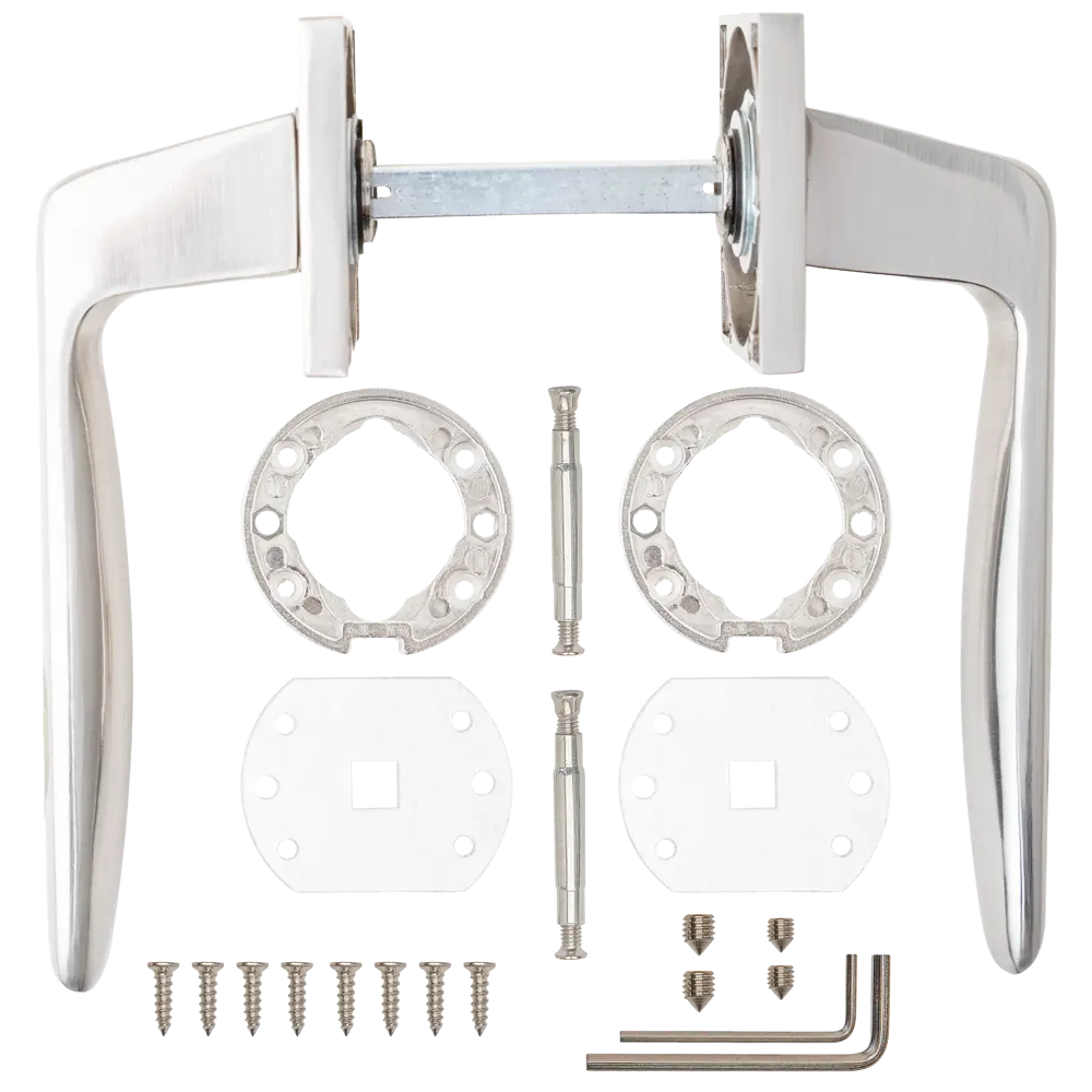 Дверная ручка на розетке Armex H-30169-A без запирания цвет никель STLM-2174256 - Вид №2