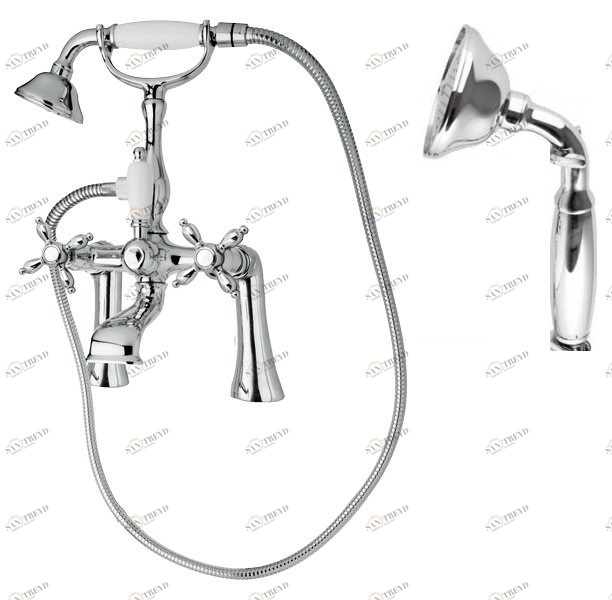 Смеситель на борт ванны с ручным душем, шлангом 150 см CEZARES NOSTALGIA-PBV-01-M