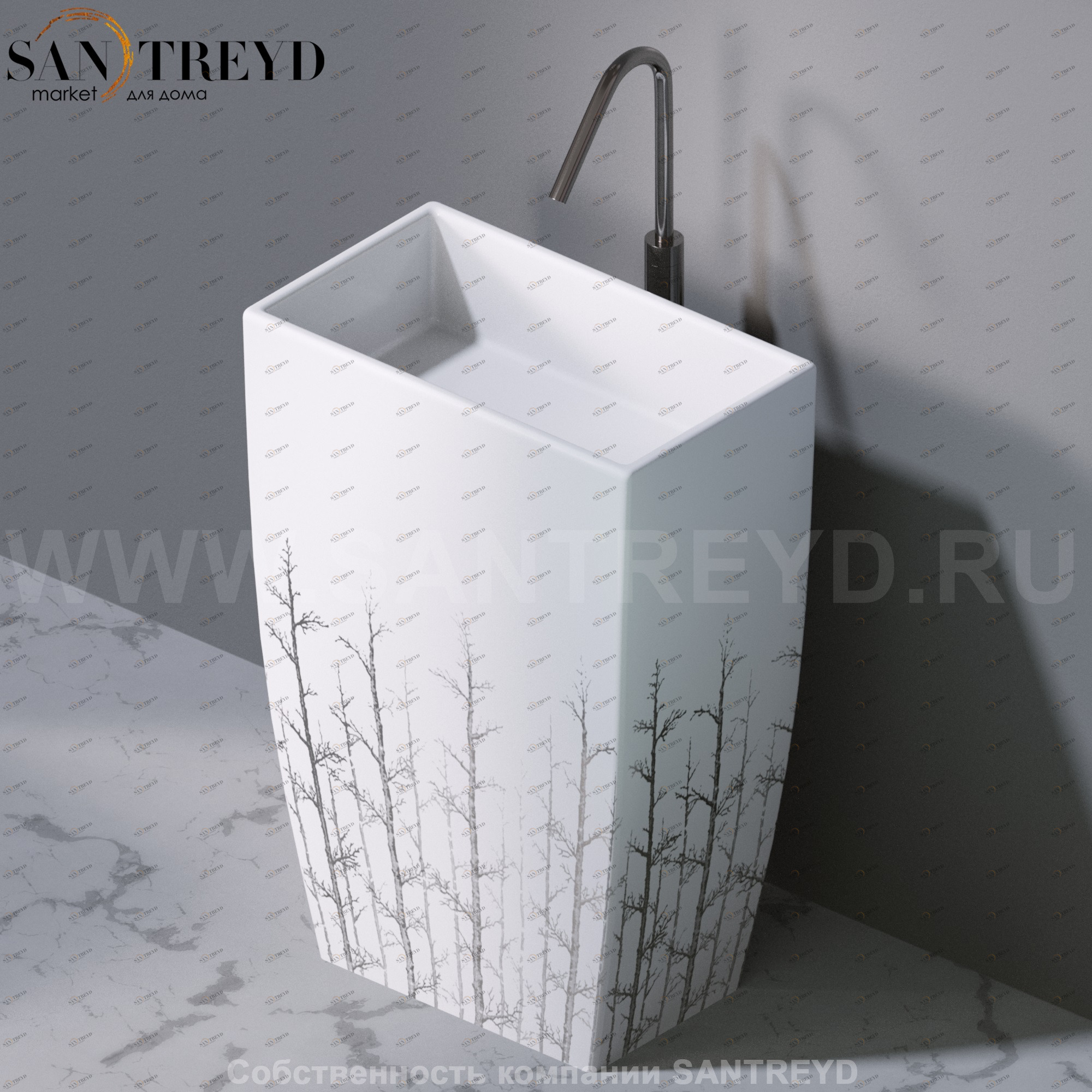 L110405P Напольная раковина стоящая прямоугольная A. e T. Italia Tower AeT ITALIA