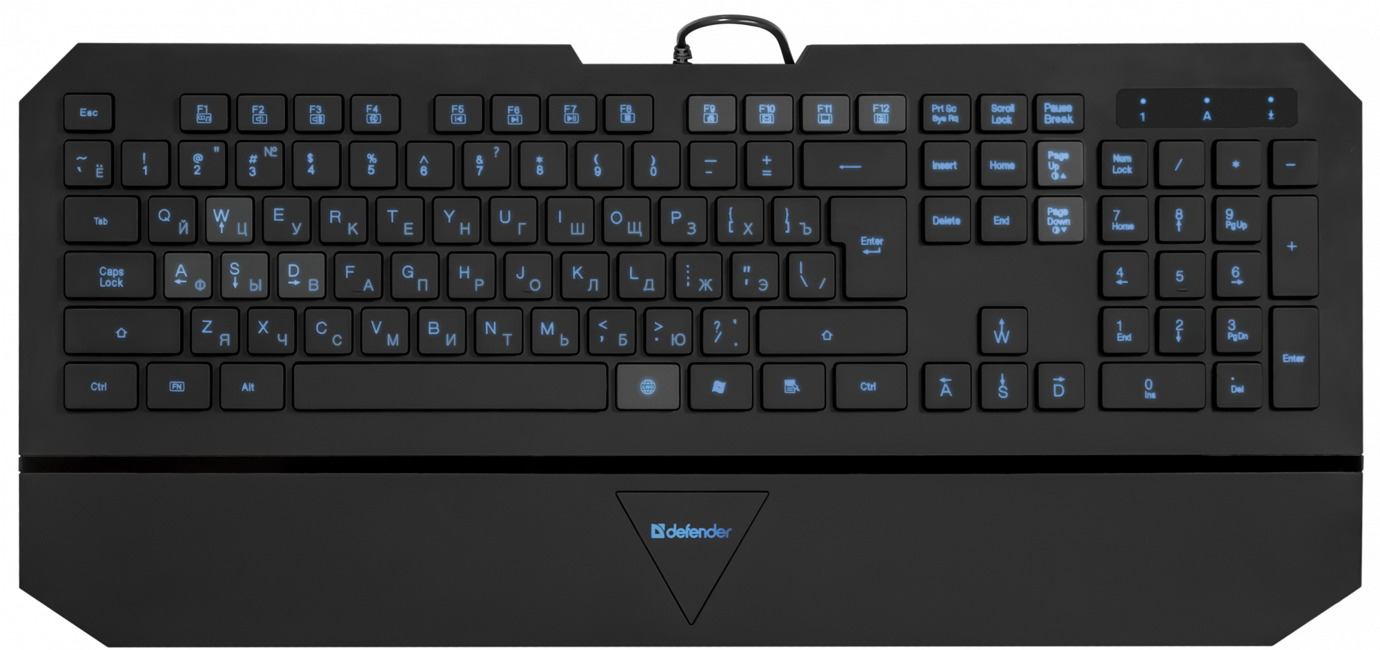 45662 проводная клавиатура oscar sm-660l pro ru,черный,4 уровня подсветки usb Defender Santreyd 