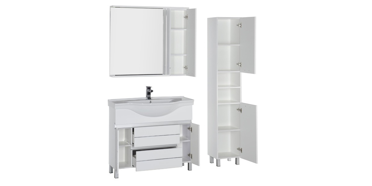 Комплект мебели Aquanet Доминика 100 белый 00172409 - Вид №2