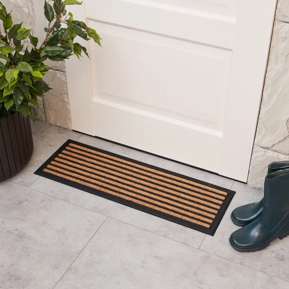 Коврик Inspire Balia STRP 25x75 см полиэстер цвет золотистый STLM-2093217