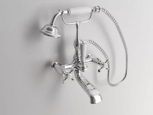 Смеситель для ванны с 2 отверстиями с ручным душем