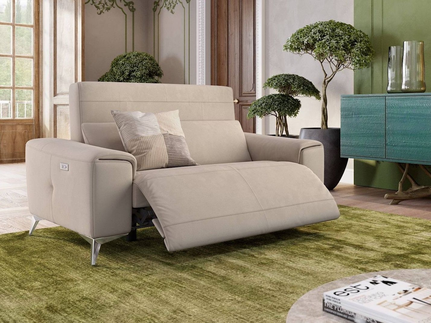 Тканевое кресло с подставкой для ног Sofanella красивая ARCH-00114638 - Вид №4