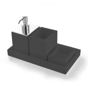 BEMN97A 3SC Набор из 4 шт., стакан, дозатор, мыло, лоток Moderno